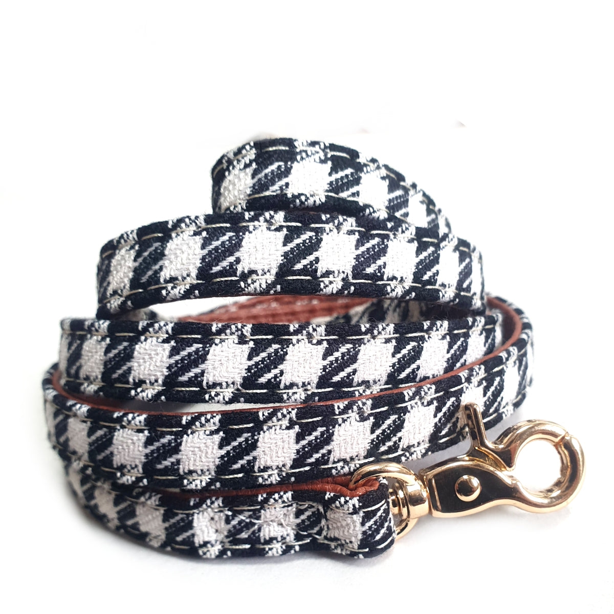Black & White Fabric Dog Lead-0