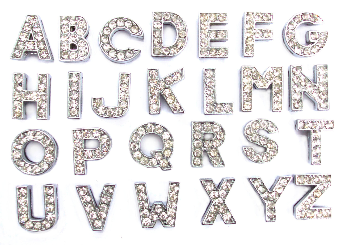 Crystal Slider Letters 10mm - Silver-1