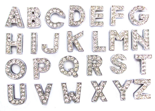 Crystal Slider Letters 10mm - Silver-1