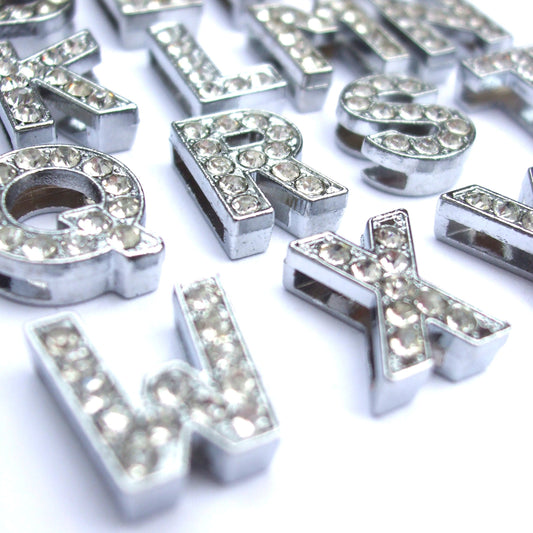 Crystal Slider Letters 10mm - Silver-0